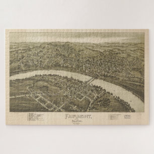 Puzzle Carte picturale Vintage de Fairmont WV (1897)