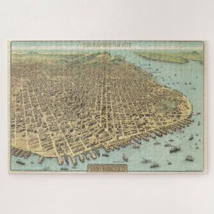 Puzzle Carte picturale Vintage de San Francisco CA (1913)