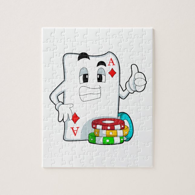 Puzzle Carte Poker avec jetons Poker (Vertical)