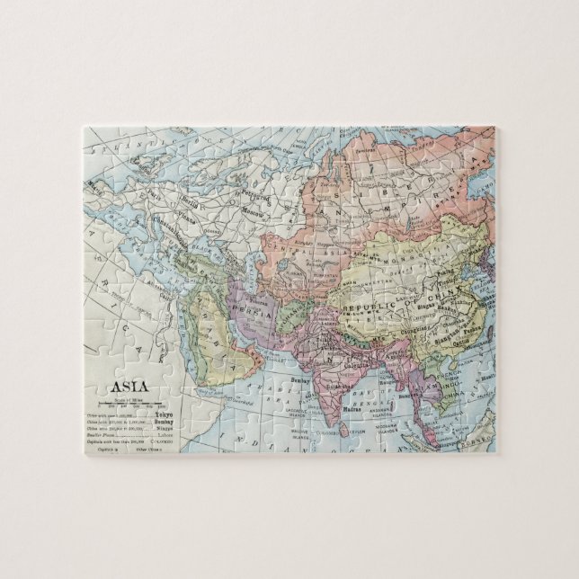 Puzzle Carte politique de l'Asie (1916) (Horizontal)
