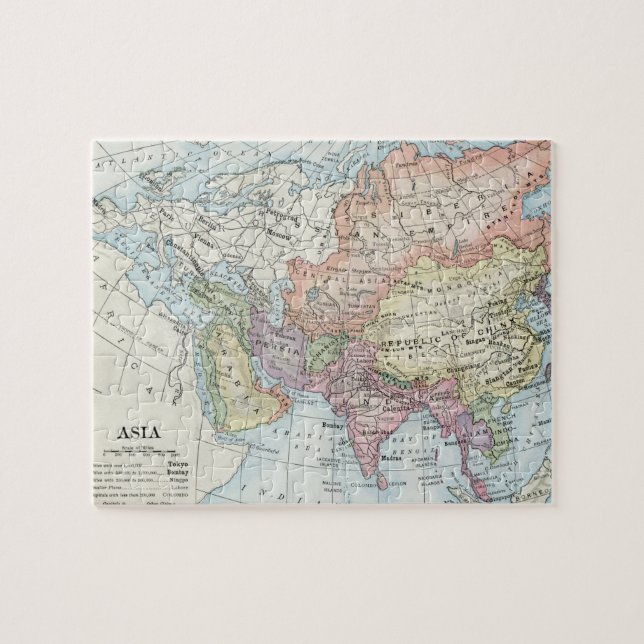 Puzzle Carte politique de l'Asie (1916) (Horizontal)