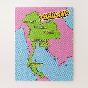 Puzzle Carte Pop Art Illustrated Thailand
