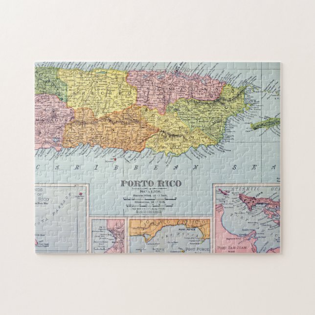 PUZZLE CARTE : PORTO RICO, 1900 (Horizontal)