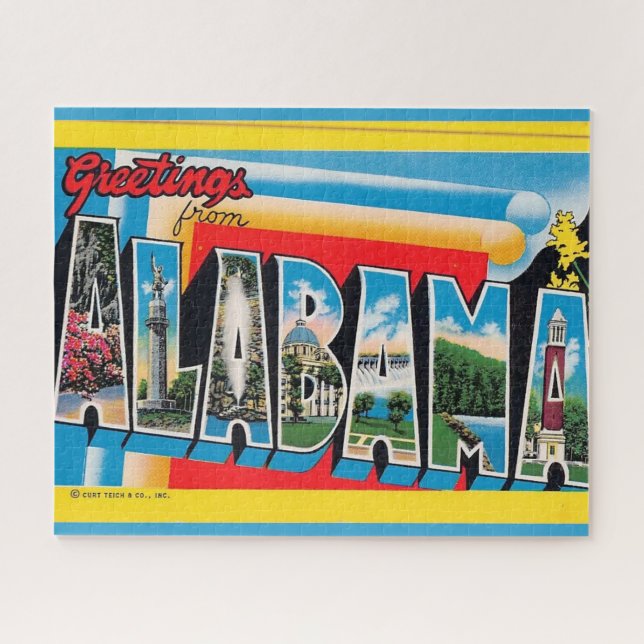 Puzzle Carte postale Alabama de voeux (Horizontal)