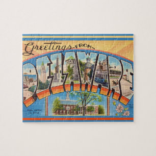 Puzzle Carte postale ancienne du Delaware 8x10 