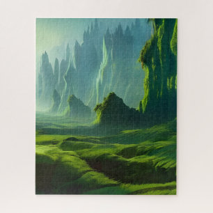 Puzzle Carte postale Art Imaginaire Emerald Valley
