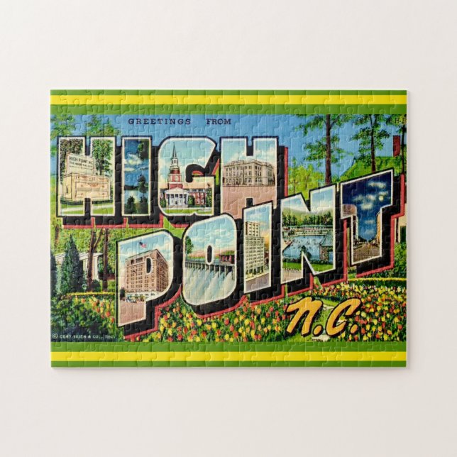 Puzzle Carte postale de High Point NC 11x14 (Horizontal)