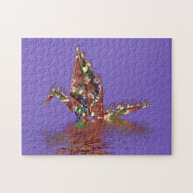 Puzzle Carte postale de la grue Origami (Horizontal)