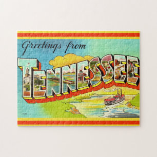 Puzzle Carte postale de vœux vintage Tennessee 11x14