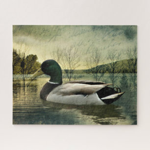 Puzzle Carte postale Patinée vintage Mallard Duck