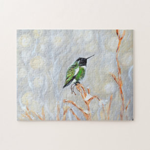 Puzzle Carte postale Peinture des colibris du Jour de la 