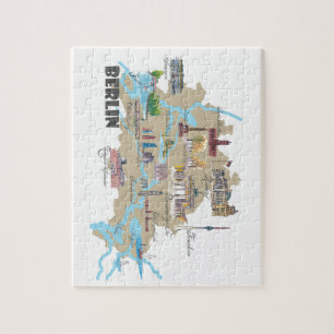 Puzzle Carte préférée de Berlin avec des points