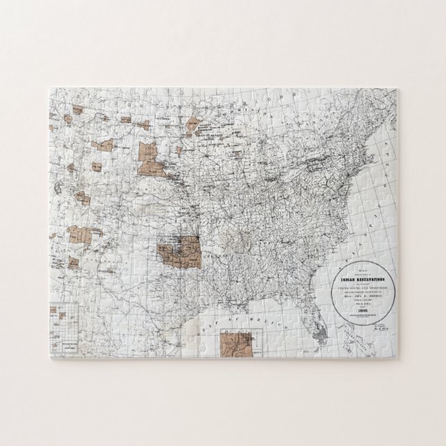 PUZZLE CARTE : RÉSERVATIONS, 1888 (Horizontal)