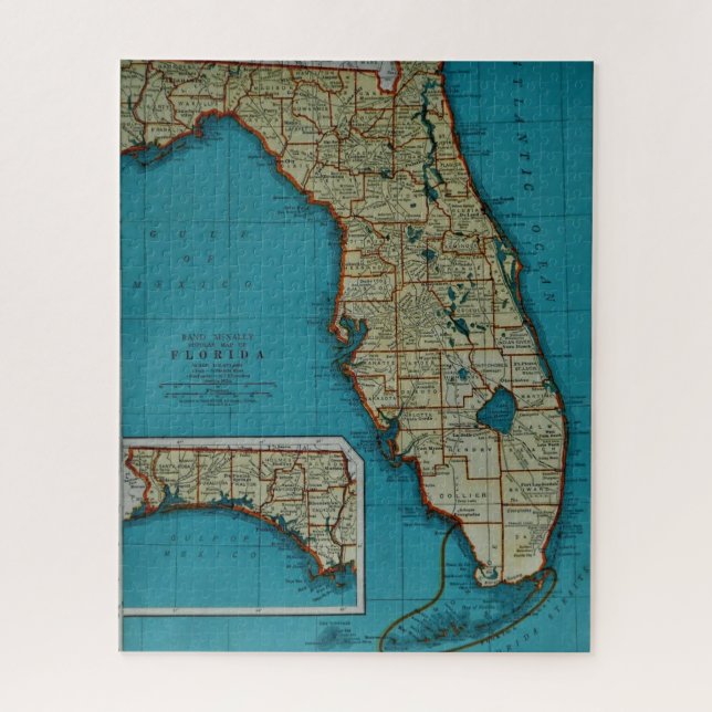 Puzzle Carte routière de Floride (Vertical)