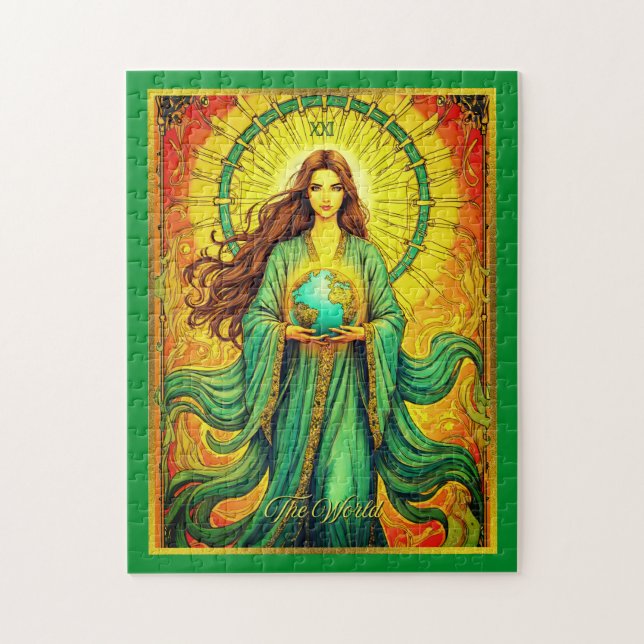 Puzzle Carte Tarot Art Nouveau Le Monde (Vertical)