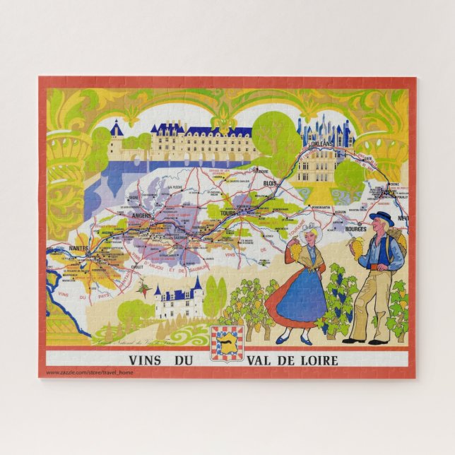 Puzzle Carte Vins Loire Valley (Horizontal)