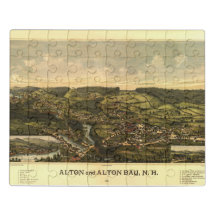 Carte Vintage antique de Alton & Alton Bay NH 1888