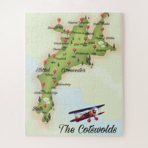 Puzzle Carte Vintage Cotswolds