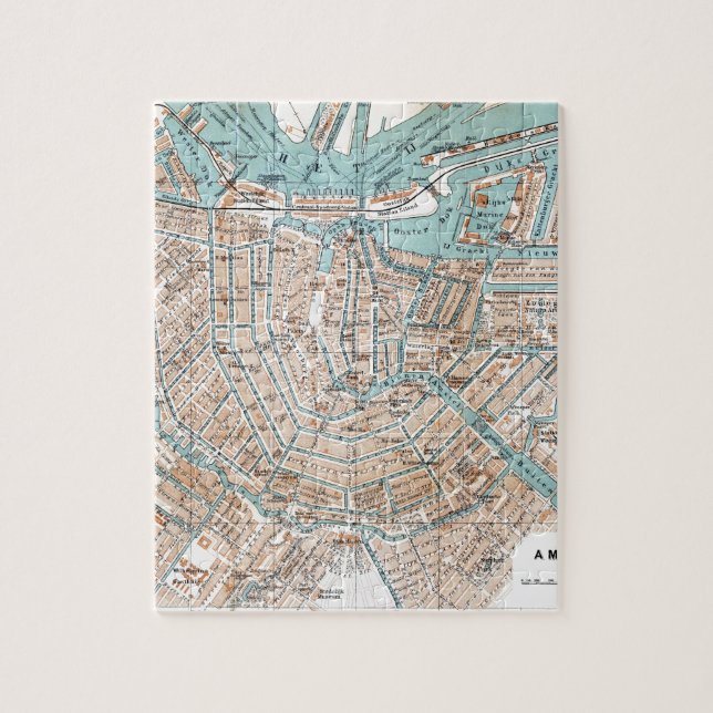 Puzzle Carte vintage d'Amsterdam (1905) (Vertical)