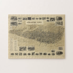 Puzzle Carte vintage de Atlantic City NJ (1900)