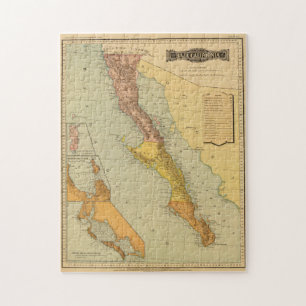 Puzzle Carte vintage de Basse-Californie (1886)