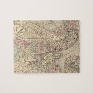 Puzzle Carte vintage de Boston (1880)