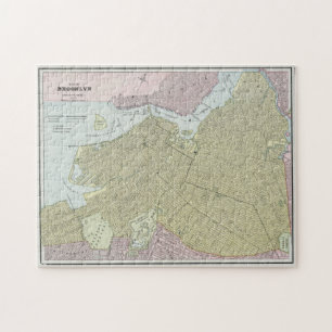 Puzzle Carte vintage de Brooklyn NY (1889)