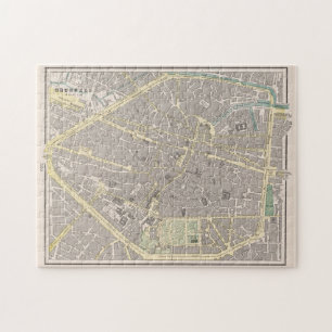 Puzzle Carte Vintage de Bruxelles Belgique (1901)