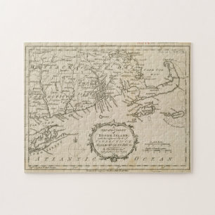 Puzzle Carte vintage de Cape Cod & Rhode Island (1778)