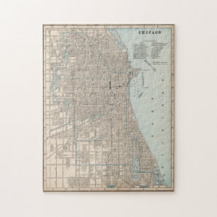 Puzzle Carte vintage de Chicago (1893)