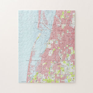 Puzzle Carte vintage de Clearwater la Floride (1974)