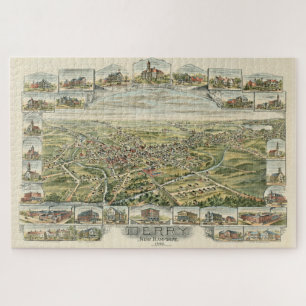 Puzzle Carte vintage de Derry NH (1898)