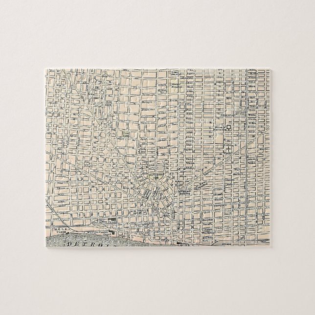 Puzzle Carte vintage de Detroit (1895) (Horizontal)