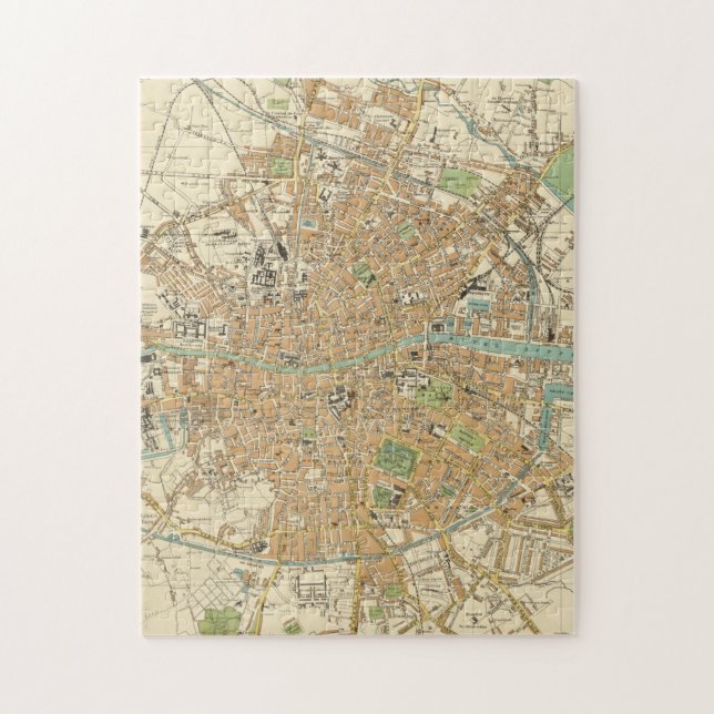 Puzzle Carte vintage de Dublin Irlande (1914) (Vertical)