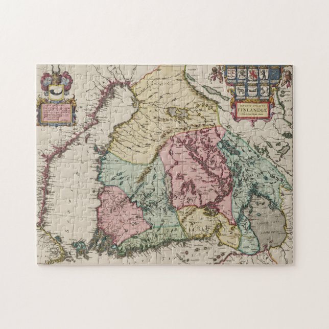 Puzzle Carte vintage de Finlande (1665) (Horizontal)