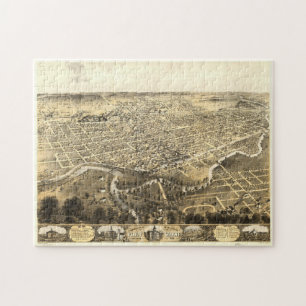 Puzzle Carte vintage de Fort Wayne Indiana (1868)