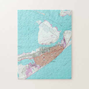 Puzzle Carte vintage de Galveston le Texas (1954) 2