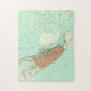 Puzzle Carte vintage de Galveston le Texas (1954) 3