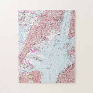 Puzzle Carte vintage de Jersey City NJ (1967)