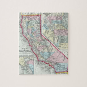 Puzzle Carte vintage de la Californie (1860)
