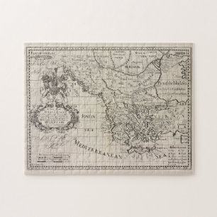 Puzzle Carte vintage de la Grèce (1700)