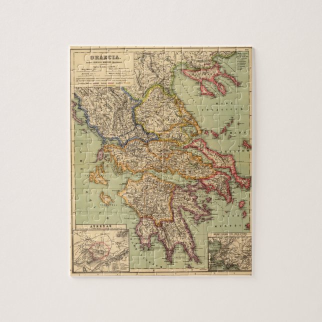 Puzzle Carte vintage de la Grèce (1903) (Vertical)