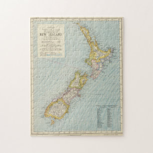 Puzzle Carte vintage de la Nouvelle-Zélande (1883)