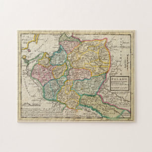 Puzzle Carte vintage de la Pologne (1736)