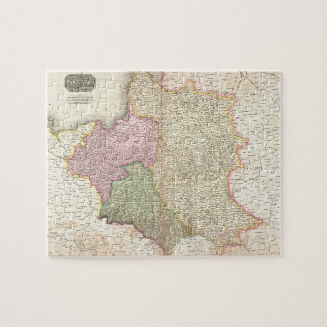 Puzzle Carte vintage de la Pologne (1818) (Horizontal)