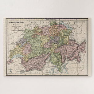 Puzzle Carte vintage de la Suisse (1882)