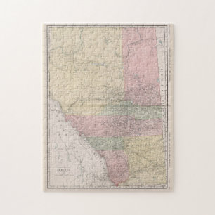 Puzzle Carte Vintage de l'Alberta Canada (1912)