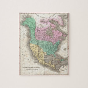 Puzzle Carte vintage de l'Amérique du Nord (1827)
