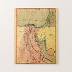 Puzzle Carte vintage de l'Egypte (1800)