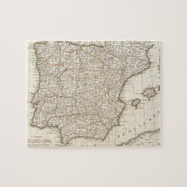 Puzzle Carte vintage de l'Espagne (1775) (Horizontal)